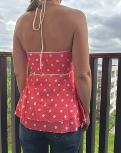 Uus täpiline babydoll stiilis puuvillane pluus, S (2 foto / 2)