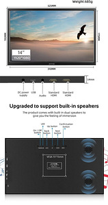 14″ portatiivne monitor FullHD IPS (2 foto / 5)