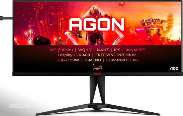 Mängumonitor AOC AGON AG405UXC - 40'' QHD 144Hz 1ms 21:9