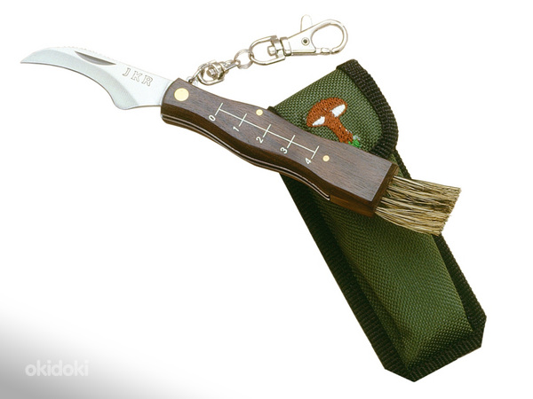 Нож для грибов Джокер с деревянной ручкой и сумкой на пояс (фото #1)