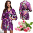 Красивое фиолетовое пестрое кимоно с птицами (фото #1)