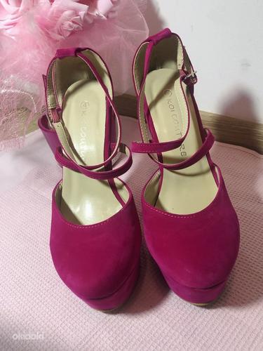 Туфли на цельной подошве розового цвета фуксия, размер 37 (фото #1)