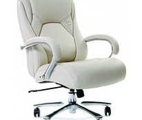 Белое кожаное кресло, размер сиденья XXL (Chairman 402) стул