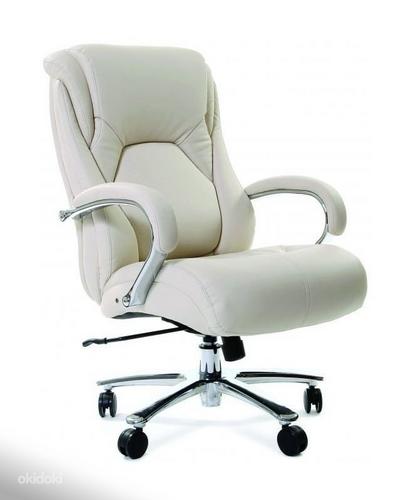 Белое кожаное кресло, размер сиденья XXL (Chairman 402) стул (фото #1)
