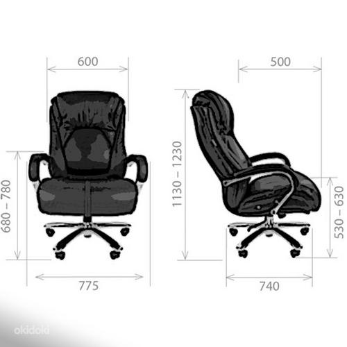 Белое кожаное кресло, размер сиденья XXL (Chairman 402) стул (фото #7)