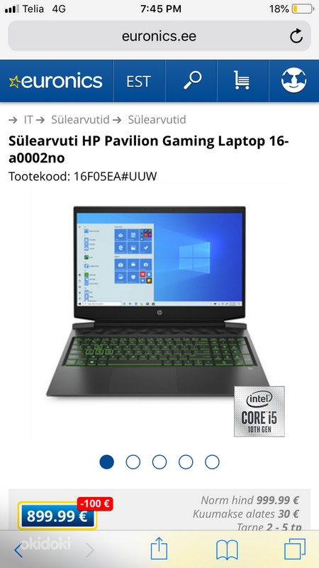 HP Pavilion Gaming Laptop 16-a0002no (foto #4)