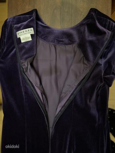 Классическое короткое фиолетовое платье, бархат (фото #4)