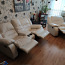 Белый кожаный диван 2 и кресло (вместе или по отдельности) (фото #3)