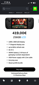 Steamdeck 256GB LCD + charging dock (2 foto / 2)