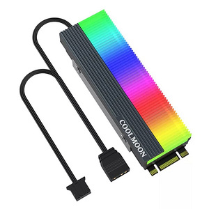 Coolmoon ARGB M.2 2280 SSD heatsink + MOLEX RGB controller (2 foto / 5)