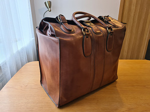 Suur vintage nahast kott (genuine leather) (3 foto / 7)