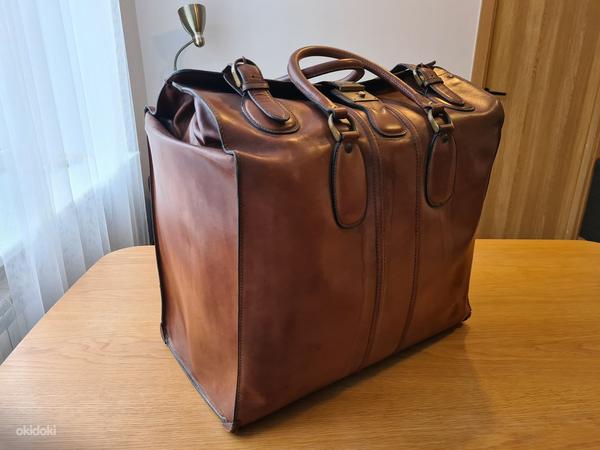 Большая винтажная кожаная сумка (натуральная кожа) (фото #3)