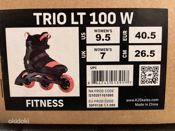 K2 WOMEN'S TRIO LT 100 INLINE SKATES Ролики 40.5 (39) (фото #6)