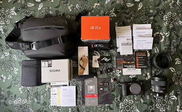Sony A7CII komplekt,Sigma 85mm f1.4 ART,Peak Design varustus