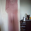 Праздничное розовое платье с шарфом (фото #1)