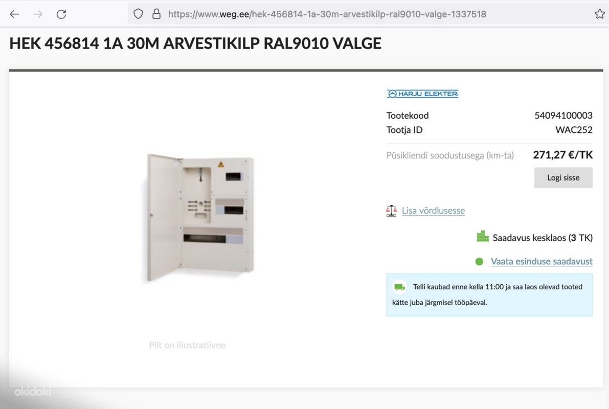 Harju Elekter Elektrikilp Arvestiga + 30 Moodulit HEK 456814 - Tallinn ...