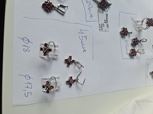 Uued hõbe- sõrmused, kõrvarõngad, ripatsid granaatidega (3 foto / 10)