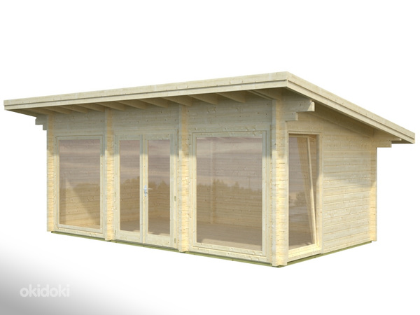 Дачный домик из фрезерованного бревна 6,2х3,4 м со свободным (фото #3)