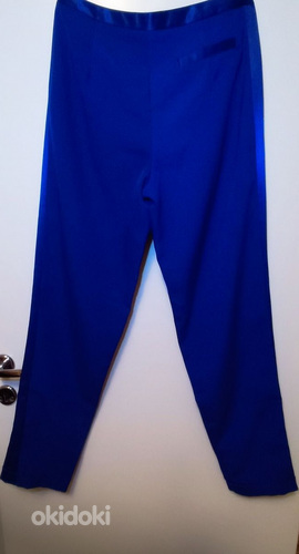 Синие женские классические брюки с ламапсами, размер EU 36 (фото #3)