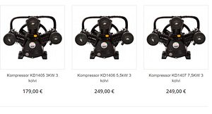 SUUR VALIK!! Õhukompressor KD1491 1,5kW 2 kolvi (3 foto / 3)