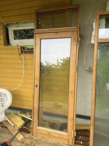 Kasutatud puitaknad ja terrassiuks (2X klaaspakett). 8tk (3 foto / 3)
