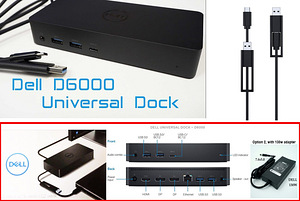 (Originaal,uus) Dell USB-C/USB3.0 dokk D6000 + 130W jõuseade