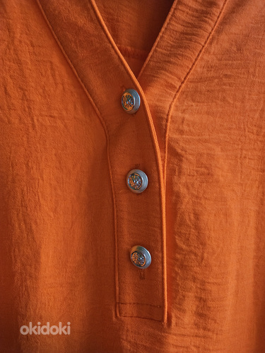Новая оранжевая рубашка. Вискоза. Размер 42. (фото #4)