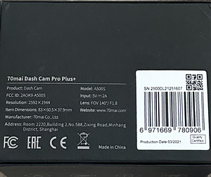 Xiaomi 70mai A500S Dash Cam Pro Plus+ / Nagu uus (3 foto / 3)