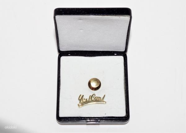 Золотая брошь с бриллиантом 585 пробы 1,07г (фото #1)