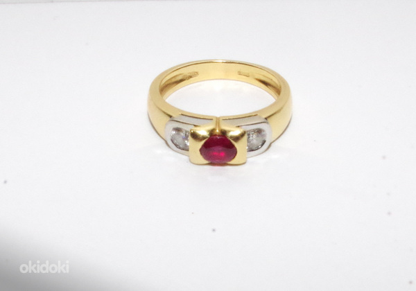 Золотое кольцо с бриллиантами 750 пробы 5.60 г (фото #2)