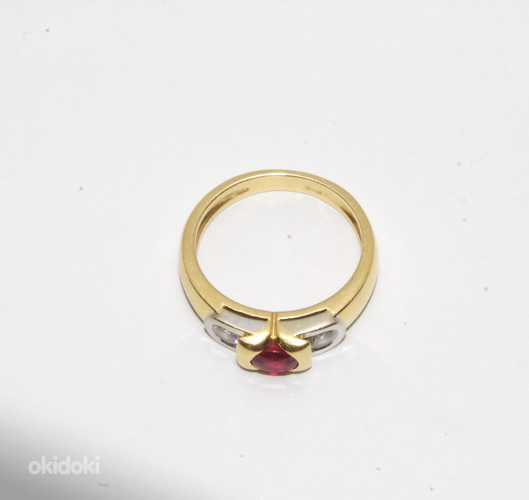 Золотое кольцо с бриллиантами 750 пробы 5.60 г (фото #3)