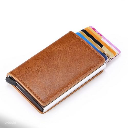 Очень удобный кожаный карман для карт (8шт) + карман для ден (фото #6)