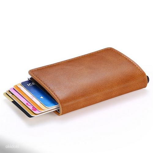 Очень удобный кожаный карман для карт (8шт) + карман для ден (фото #8)