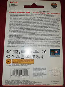 SanDisk Extreme PRO micro SD 512GB 200mb/s U3 garantii 30 a. (2 foto / 4)