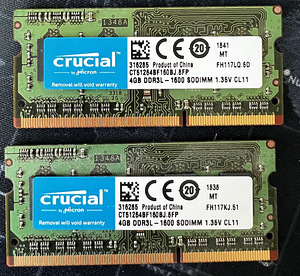 DDR3L RAM 4gb x2 pcs (1 foto / 1)