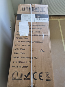 Portatiivne konditsioneer 7000BTU 26m2, puldiga, uus (10 foto / 10)