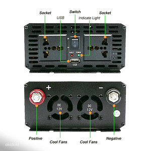 3000W 12V-220V auto inverter, voolumuundur, pingemuundur (2 foto / 7)