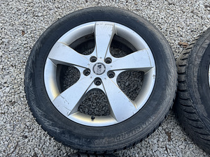 5x112 Skoda, VW 17" оригинальные диски с шипованной резиной (2 фото из 10)