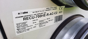 Ventilatsiooniseade Komfovent Recu 700HE Rekuperatsioon (3 foto / 7)