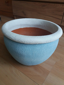 Uus keraamiline pott kaunis taevasinises värvitoonis 25x30 cm (7 foto / 10)