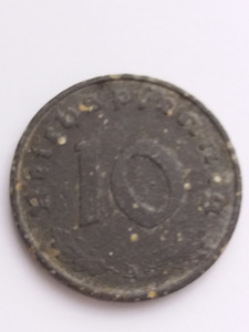 10 Reichspfennig (reichspfennig) 1943 A Saksamaa, 3. Reich. (2 foto / 7)
