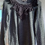 Темно-серый свитер Monton с черным кружевом на размер S (фото #1)
