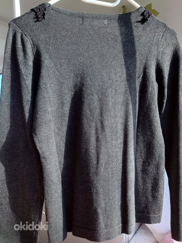 Темно-серый свитер Monton с черным кружевом на размер S (фото #3)