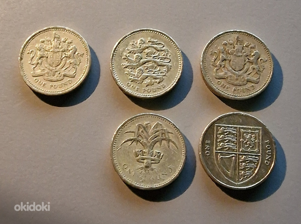 Inglise ühe naela mündid (foto #1)