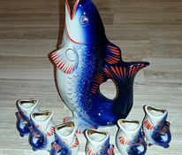 Фарфоровый ликерный набор СССР Рыба