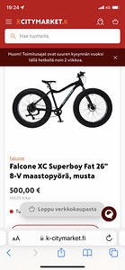 Falcone Supeboy 26” Fat Bike - heas korras ! Sobib ka 185c…. (8 foto / 10)
