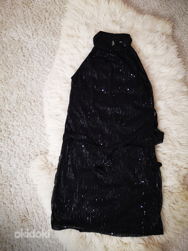 Черное сверкающее вечернее платье размера M (фото #3)