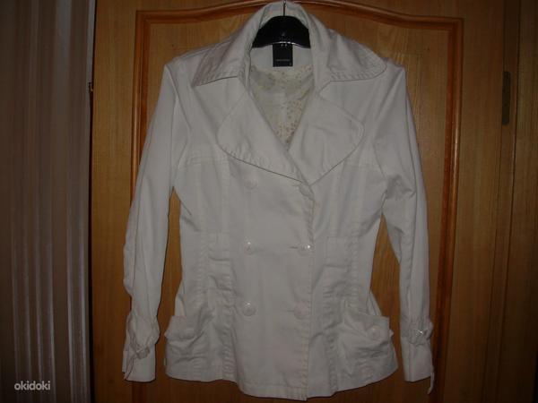 Куртка /пальто белое/коричневое, новое, размер M (фото #2)