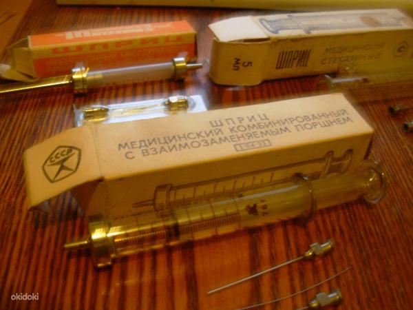 Süstlad nõeltega, meditsiinitorud, nõukogude (foto #2)