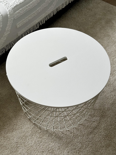 Panipaigaga diivani- või abilaud, valge, 60 cm